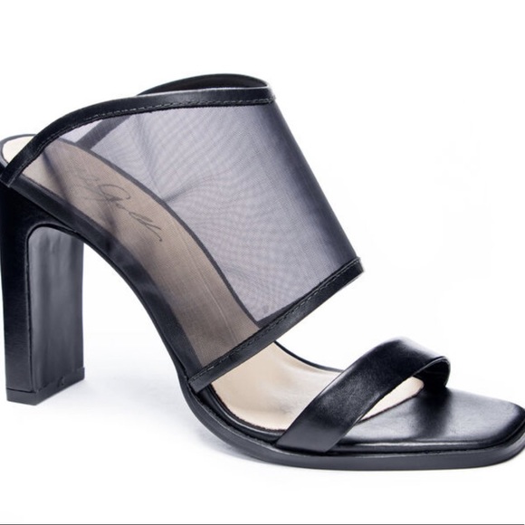 Linx Black Leather Mesh Slide Sandals - Picture 4 of 8